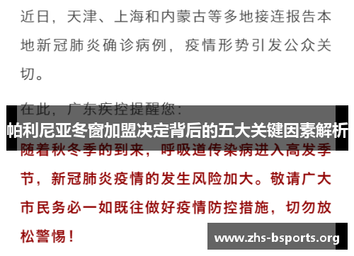 帕利尼亚冬窗加盟决定背后的五大关键因素解析 帕利尼亚冬窗加盟决定背后的五大关键因素解析